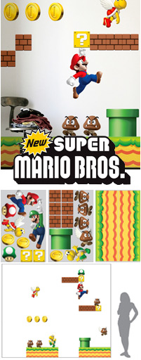 Stickers muraux NEW Super Mario de Nintendo - Stickers Gants Nintendo exclusifs en import US