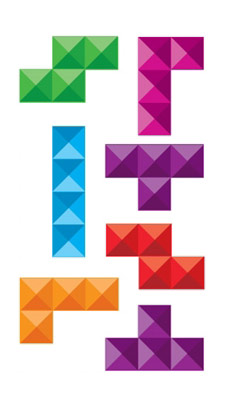 Stickers muraux Tetris Pyramide - Collection indite