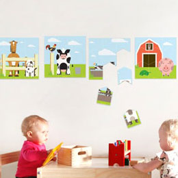 Stickers Enfants et Stickers bb Puzzle Ferme par A Modern Eden - Stickers muraux Enfants & Bbs originaux et indits