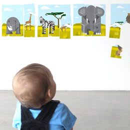 Stickers Enfants et Stickers bb Puzzle Safari par A Modern Eden - Stickers muraux Enfants & Bbs originaux et indits