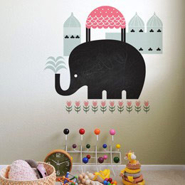 Sticker muraux Elephant Ardoise par WeeGallery - Stickers muraux pour enfants et bbs - Une exclusivit Stickboutik.com