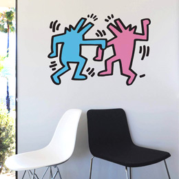 Stickers Pop Art et Street Art Dancing Dogs par Keith Haring - Stickers muraux Pop Art & Street Art originaux et indits