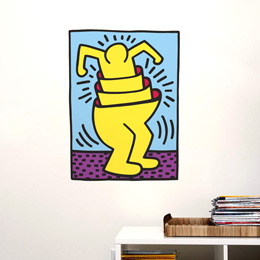 Stickers Pop Art et Street Art Nesting Man par Keith Haring - Stickers muraux Pop Art & Street Art originaux et indits