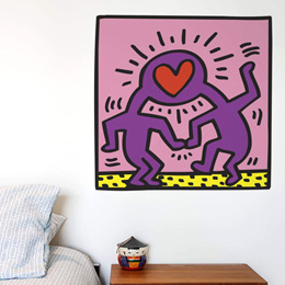 Stickers Pop Art et Street Art Love Heads par Keith Haring - Stickers muraux Pop Art & Street Art originaux et indits