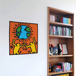 Stickers Pop Art et Street Art Globe par Keith Haring - Stickers muraux Pop Art & Street Art originaux et indits