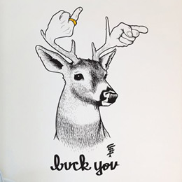 Sticker muraux Buck You par Sam Flores - Sticker muraux gants indits & officiels!