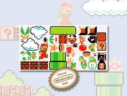 Package content: Super Mario Bros. x30 Giant Wall Stickers by Nintendo - Only Stickboutik.com 