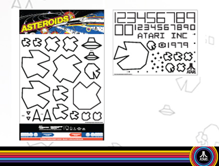 Package content: Asteroids - Giant Wall Stickers by  Atari  - Only Stickboutik.com 