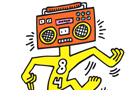 Stickers Muraux Géants Mr BoomBox par Keith Haring